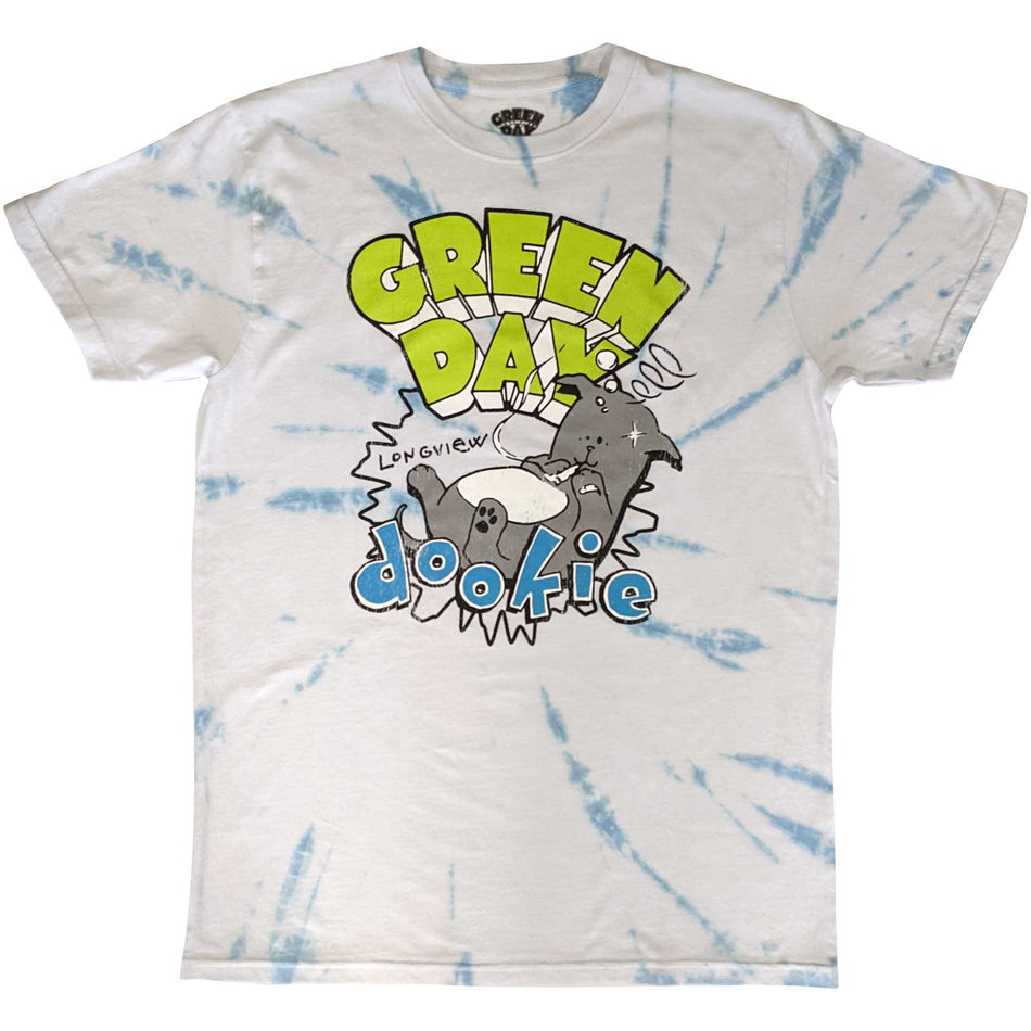 An official licensed Green Day Unisex T-Shirt featuring the 'Dookie Longview' design motif. This high quality T-Shirt is available in a white colourway.