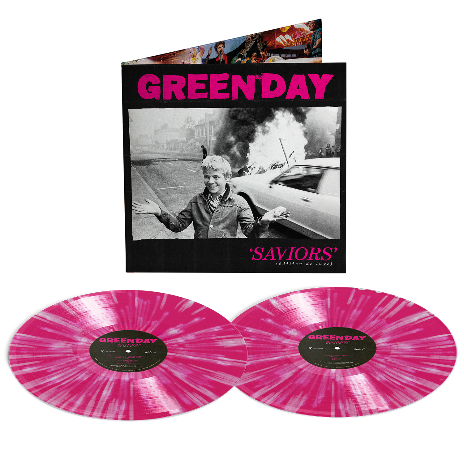 Green Day - Saviors (édition de luxe) (2LP Pink & White Vinyl)