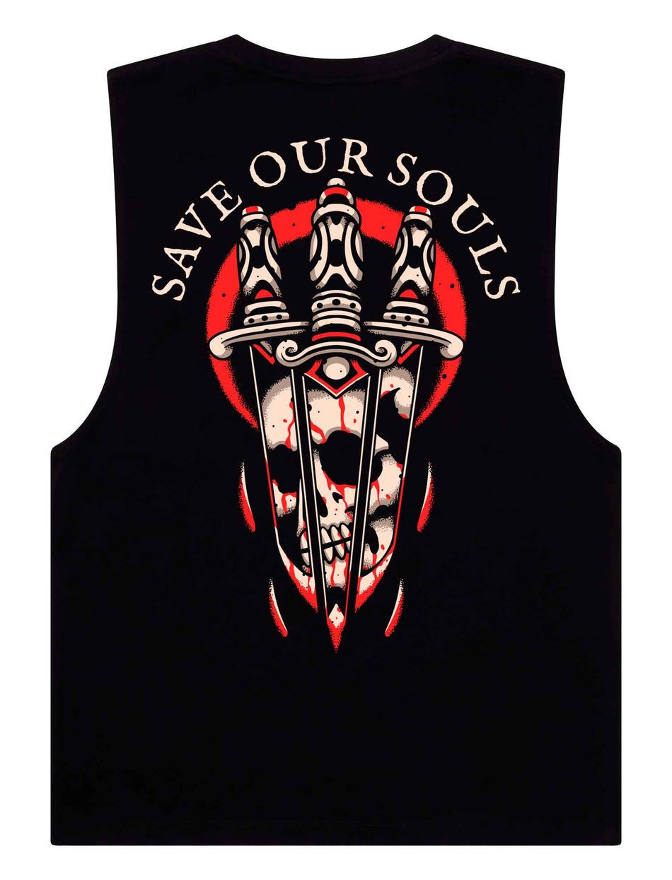 Dagger Sleeveless T-Shirt - Save Our Souls Clothing