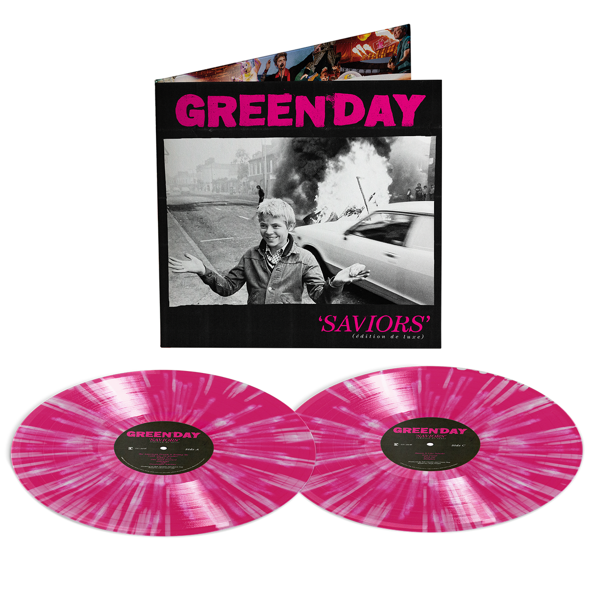 Green Day - Saviors (édition de luxe) (2LP Pink & White Vinyl)
