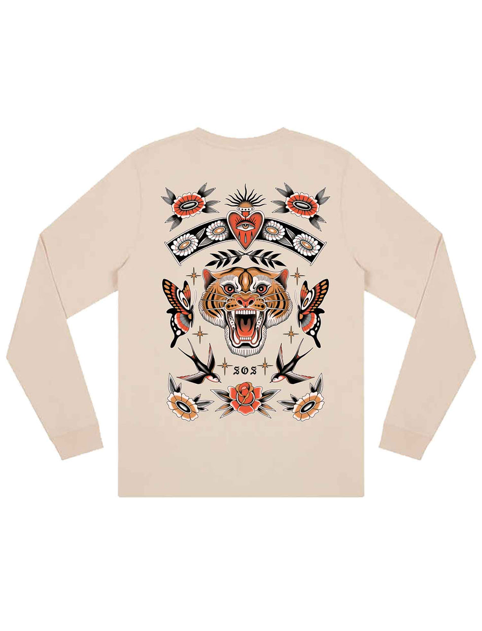 Tiger Flash Sheet Long Sleeve T-Shirt - Save Our Souls Clothing