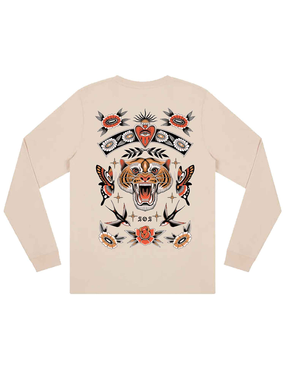 Tiger Flash Sheet Long Sleeve T-Shirt - Save Our Souls Clothing