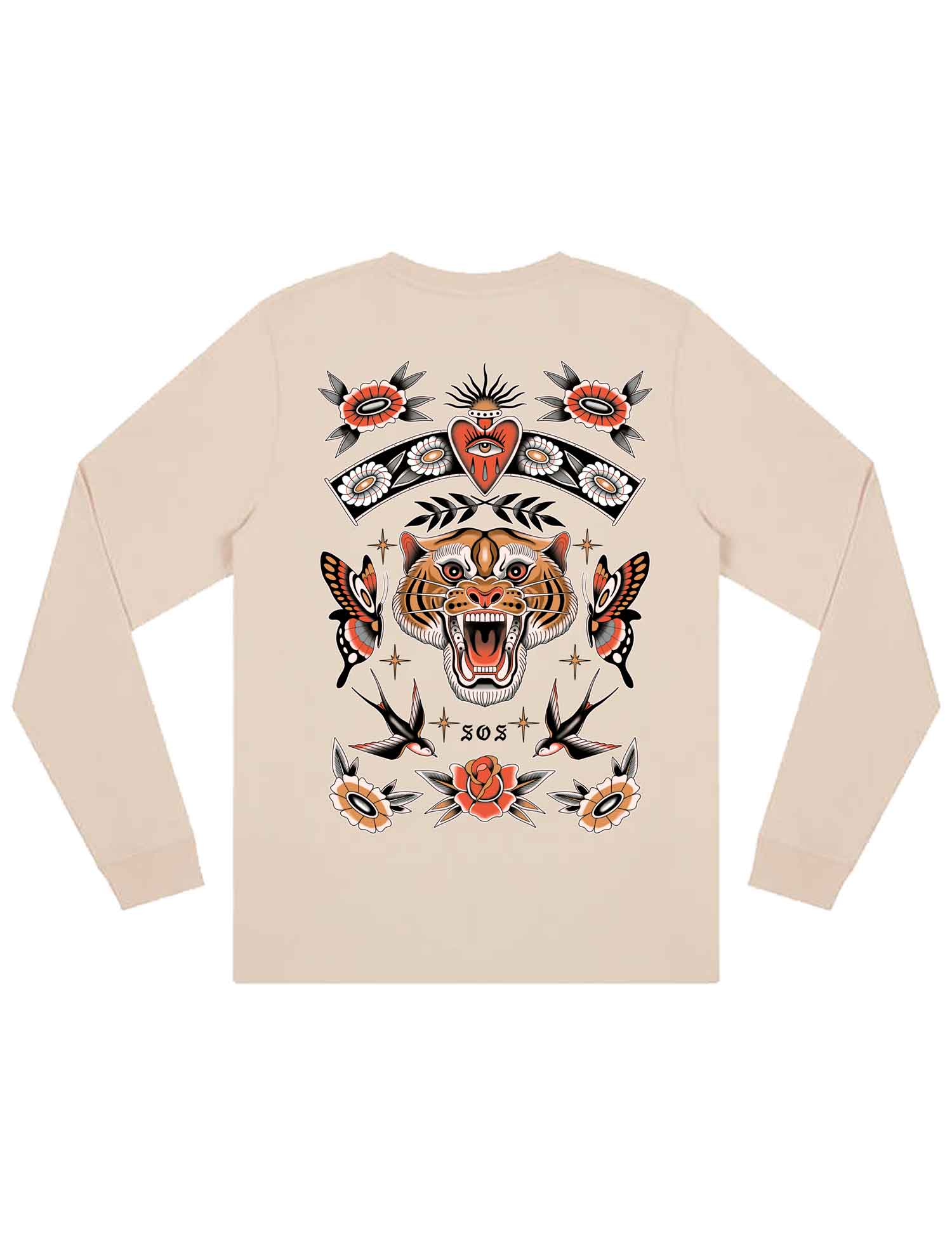 Tiger Flash Sheet Long Sleeve T-Shirt - Save Our Souls Clothing