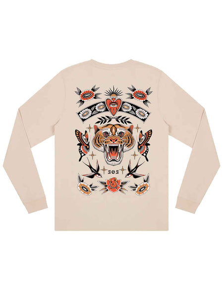 Tiger Flash Sheet Long Sleeve T-Shirt - Save Our Souls Clothing