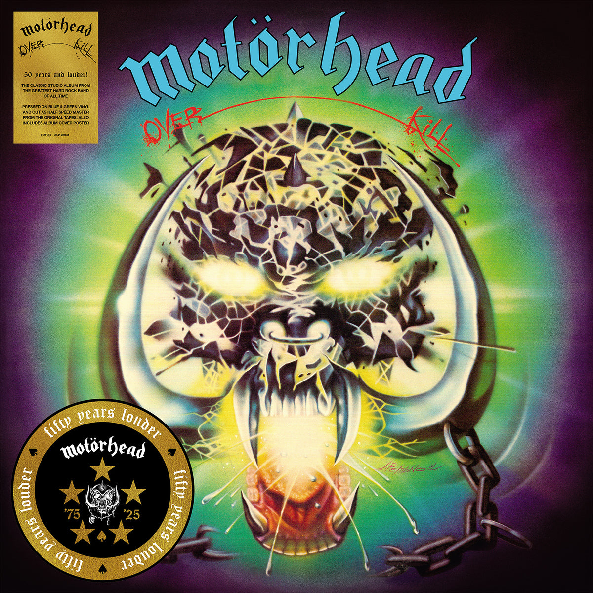 Motorhead - Overkill - 50th Anniversary (1LP Turquoise & Blue Splatter Vinyl)