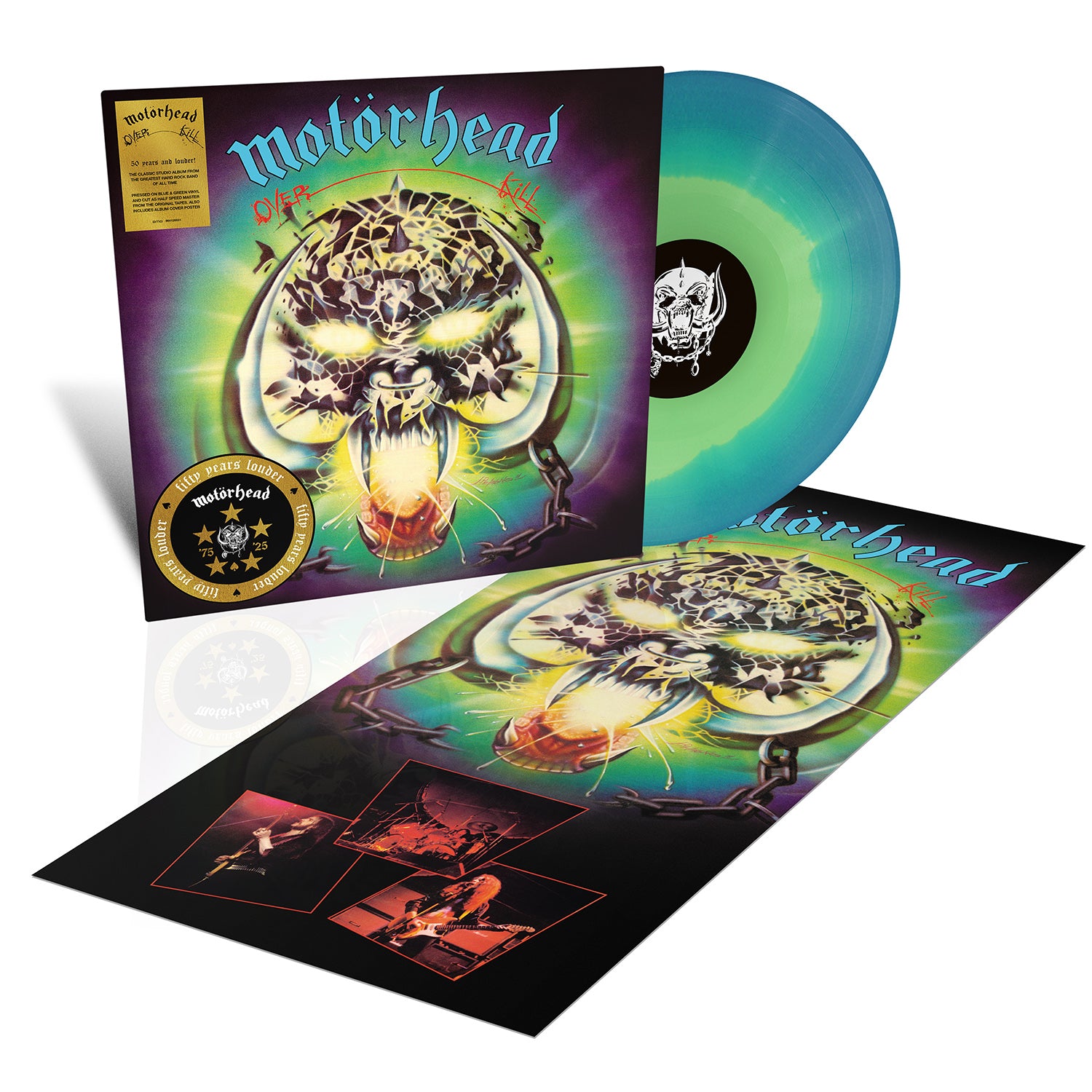 Motorhead - Overkill - 50th Anniversary (1LP Turquoise & Blue Splatter Vinyl)