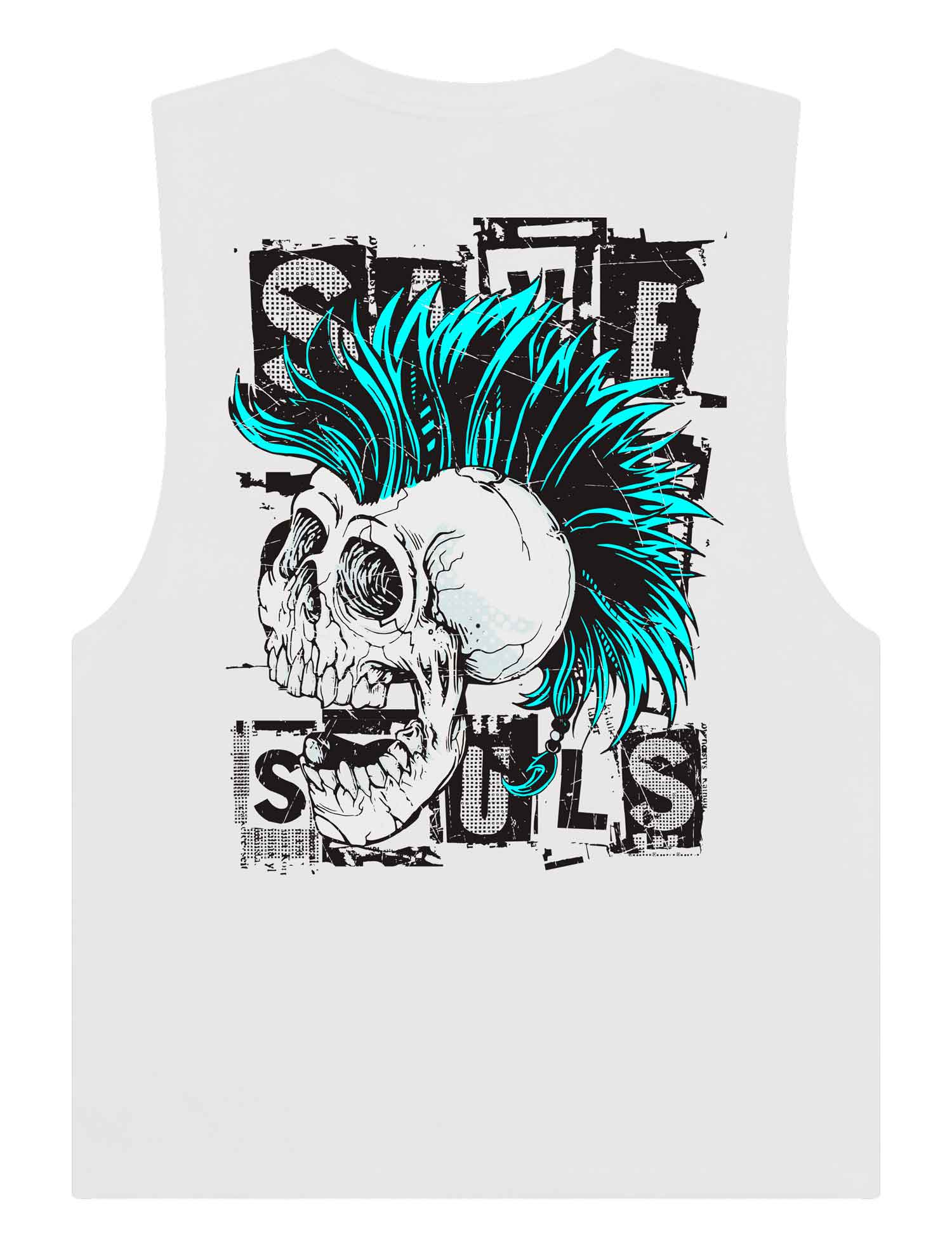 Punk Skull Sleeveless T-Shirt - Save Our Souls Clothing