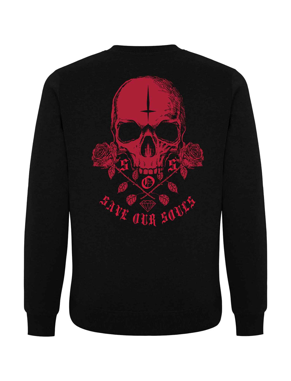 Red Skull Sweatshirt - Save Our Souls Clothing