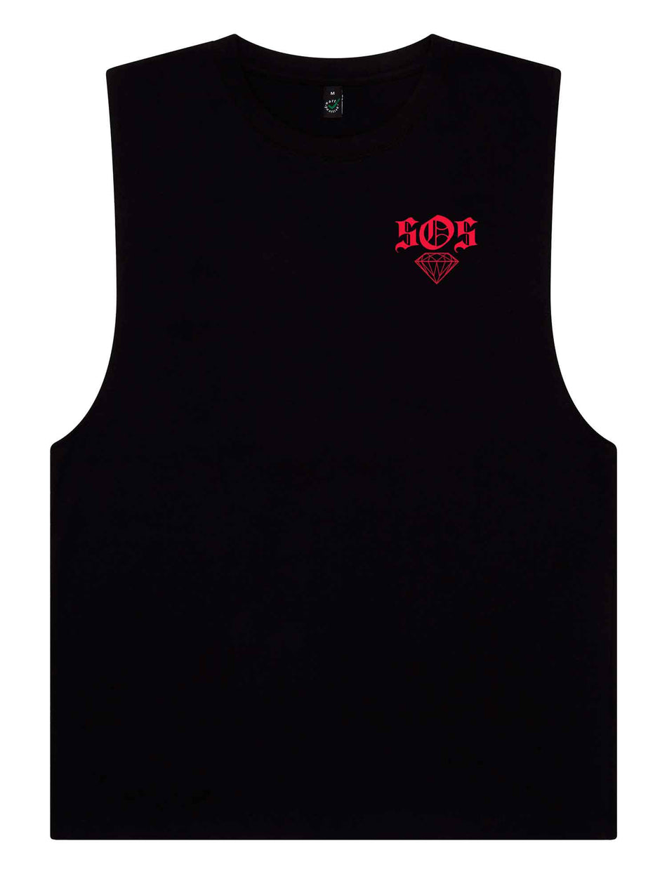 Red Skull Sleeveless T-Shirt - Save Our Souls Clothing