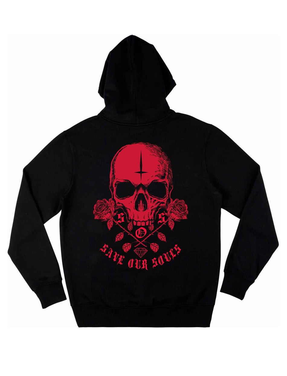 Red Skull Hoodie - Save Our Souls Clothing