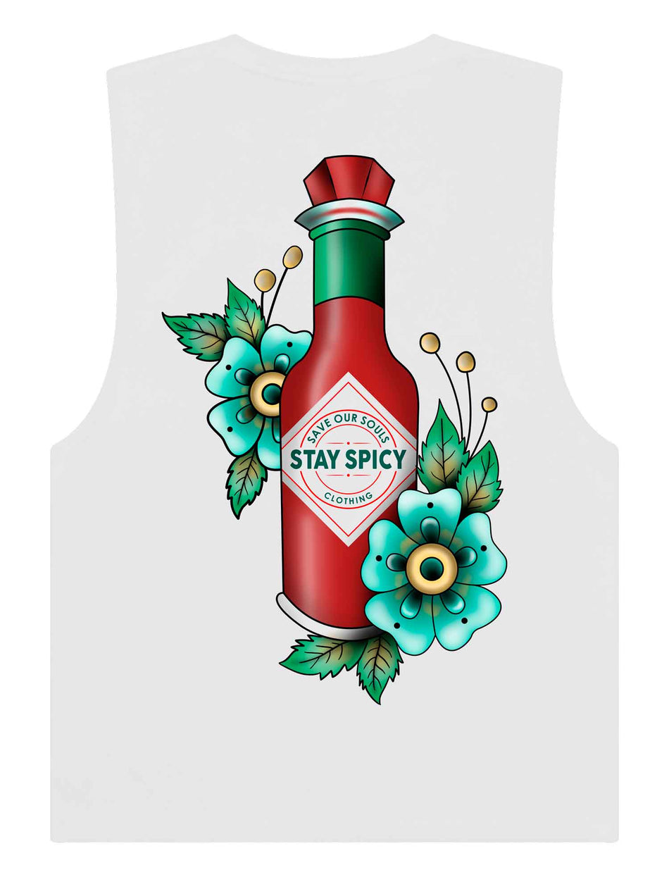 Stay Spicy Sleeveless T-Shirt - Save Our Souls Clothing