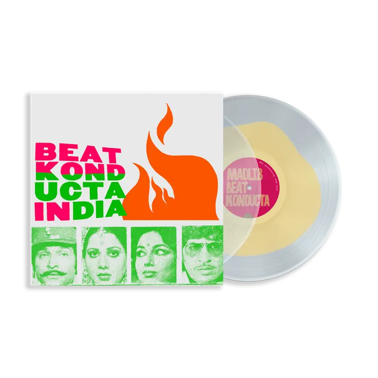 Beat Konducta Vol. 3-4: In India (Saffron Blend Edition) (2LP Transparent Silver & Yellow Vinyl)